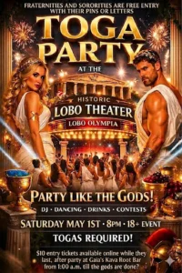 Toga Party: Lobo Olympia at The Historic Lobo Theater